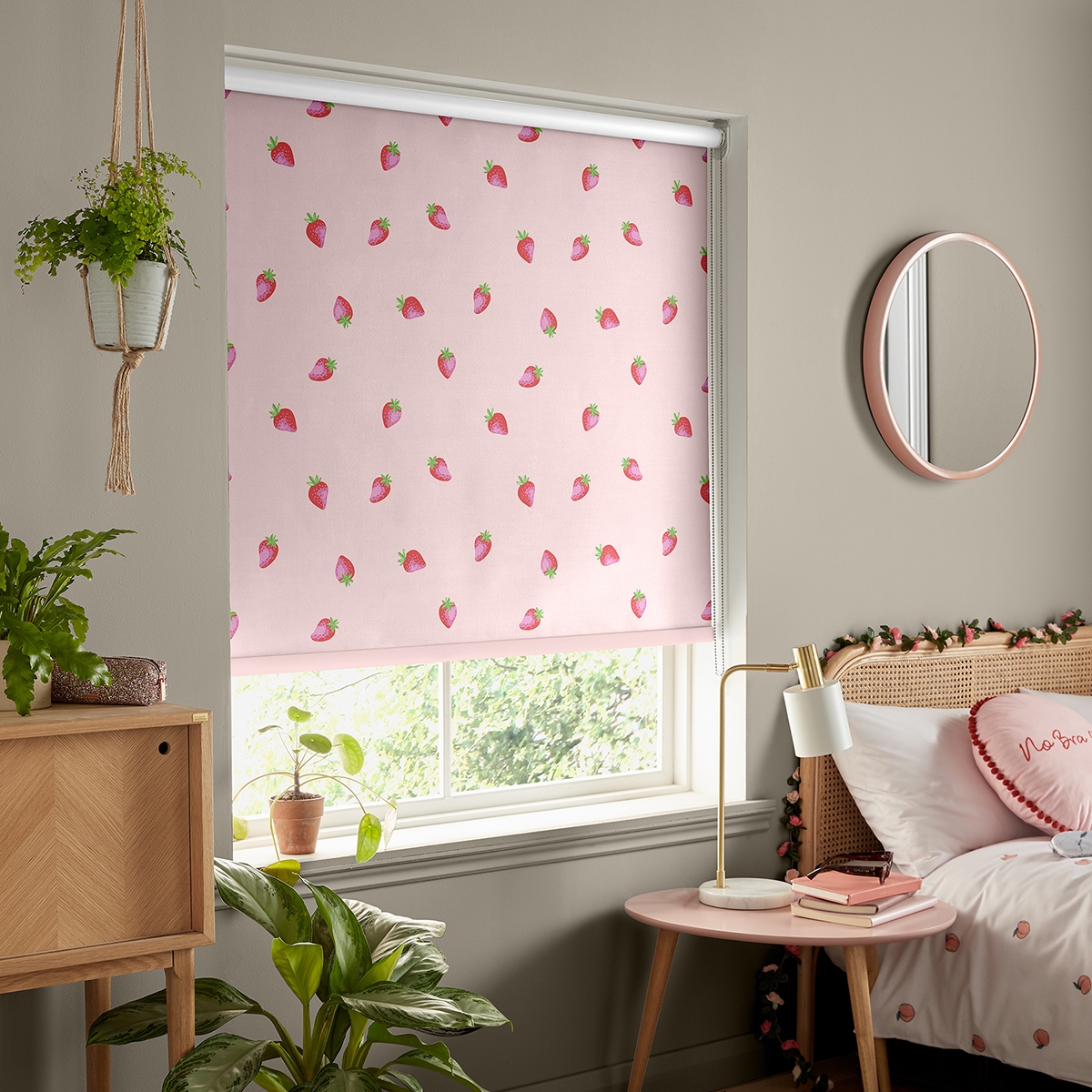 Product photograph of Skinny Dip Strawberry Pink Roller Blind from Choice Furniture Superstore.